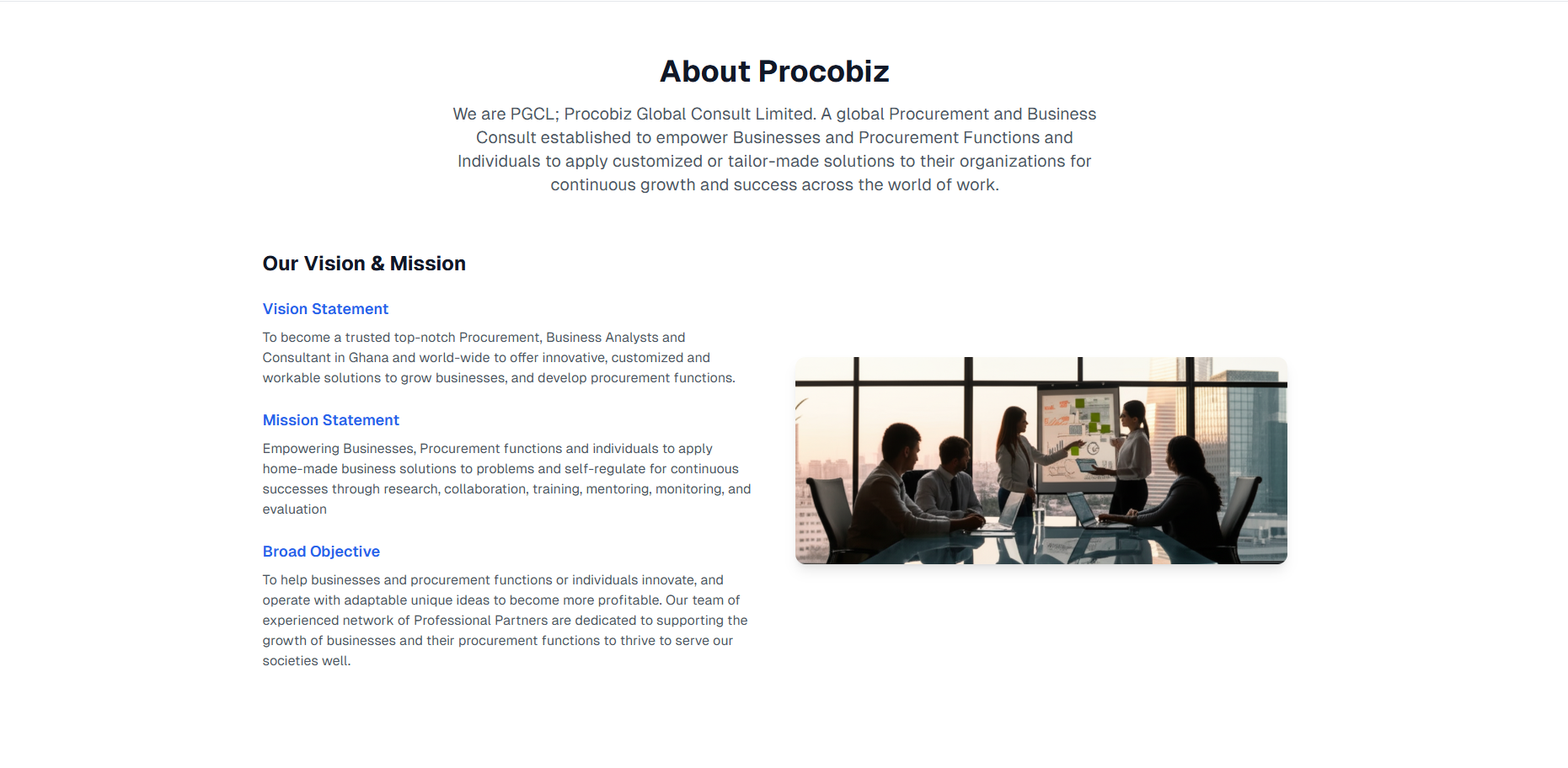 Procobiz — about and credibility